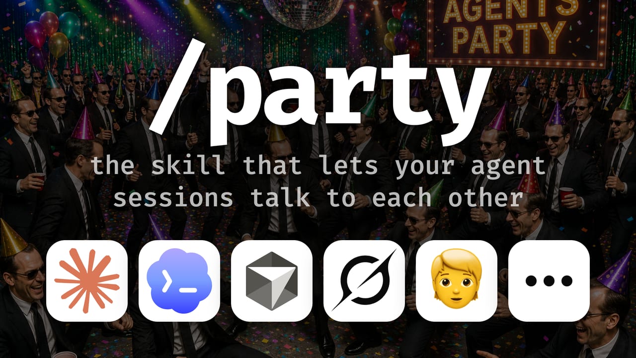 /party — the skill that lets agent sessions talk to each other